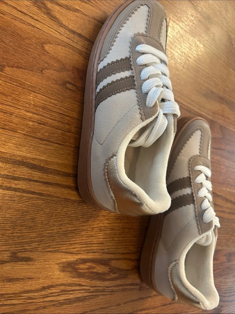 MKS Women's Beige & Tan Suede-Trim Lace-Up Sneakers